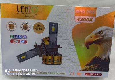 هدلایت لنزو با گارانتی مدل M20proپایهH4دو رنگ(نور بالا یخی نور پایین نچرال)