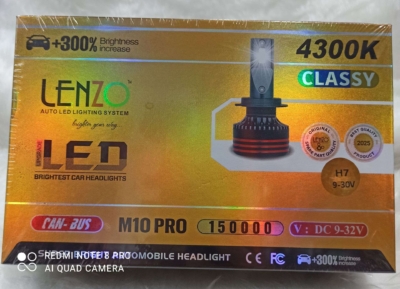 هدلایت لنزو با گارانتی مدل m10proرنگ نچرال(فابریکی)پایه H7